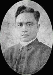 A traditional looking photo of Fernando Buyser wearing priest attire in 1926.