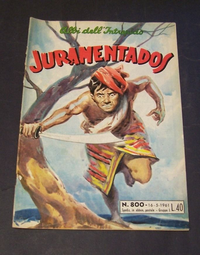 Μια παλιά κόμικς που χαρακτηρίζει στο εξώφυλλό του ήταν Juramentado πολεμιστής (Albi dell'Intrepido n.800 της 16/05/1961)