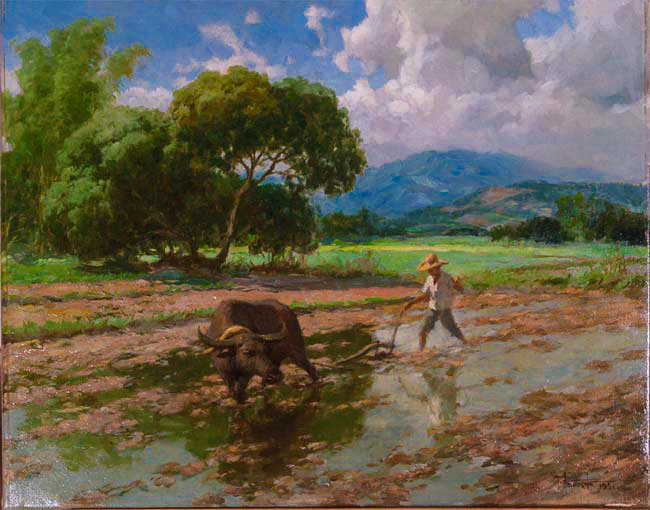 Description Of Planting Rice By Fernando Amorsolo