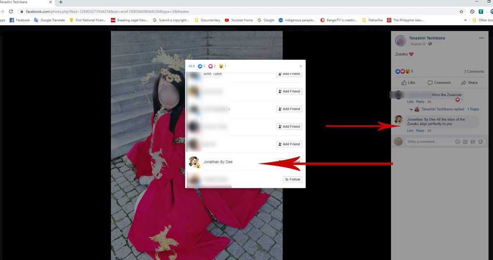 Facebook connections between fake accounts.