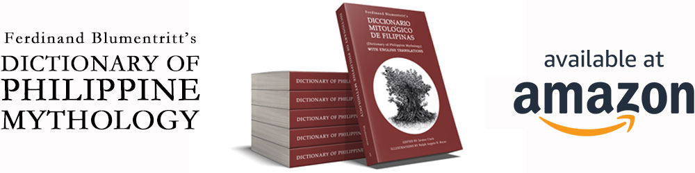 An advertisement for Ferdinand Blumentritt's Dictionary of Philippine Mythology, available on Amazon.