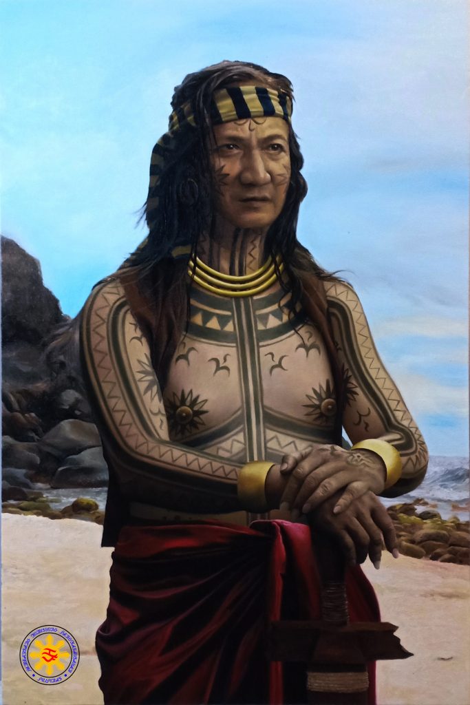 A chief with traditional visayan tattoos, but an older physique.
