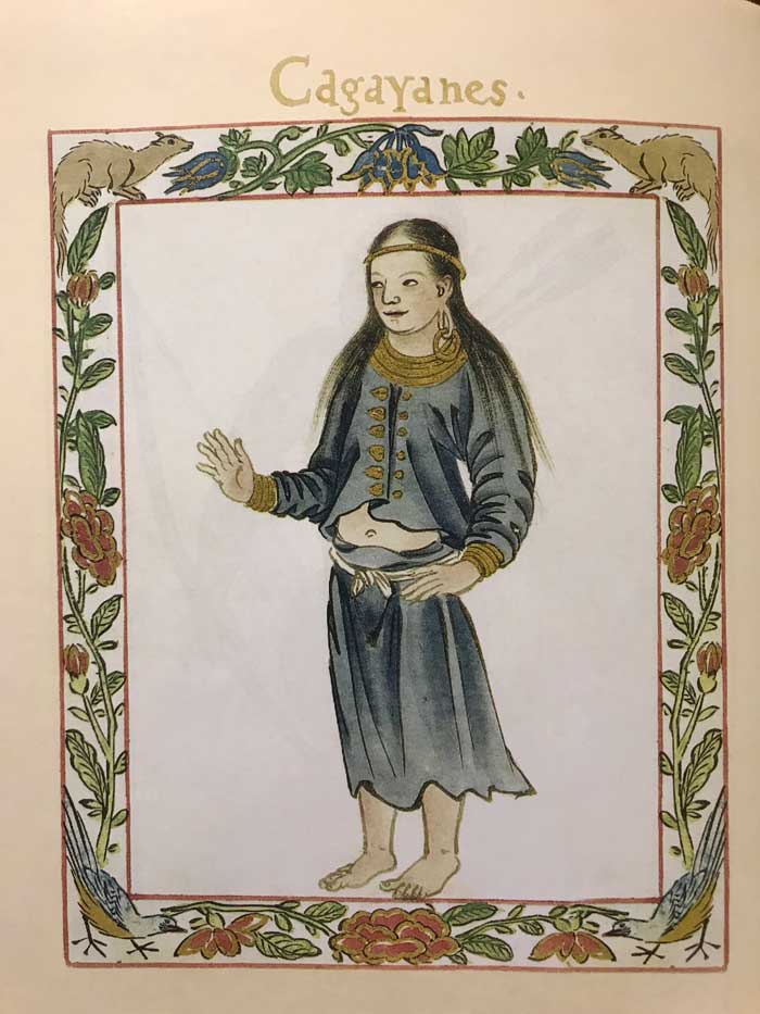 Image from 1590 showing the attire and hair of Cagayanes